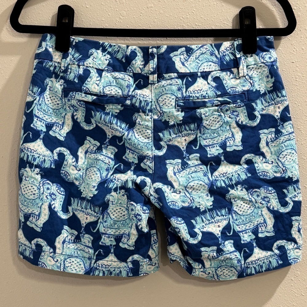 Lilly Pulitzer 00 Elephant Print Jayne Stretch Short Resort Summer Resort Preppy - Picture 2 of 7